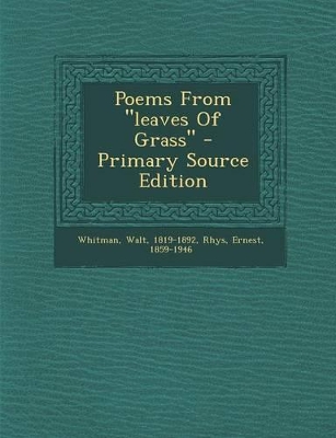 Book cover for Poems from "Leaves of Grass" - Primary Source Edition