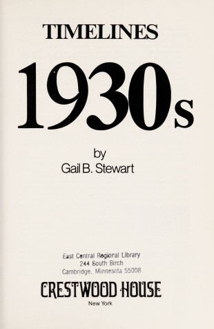 Book cover for 1930s