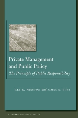 Cover of Private Management and Public Policy