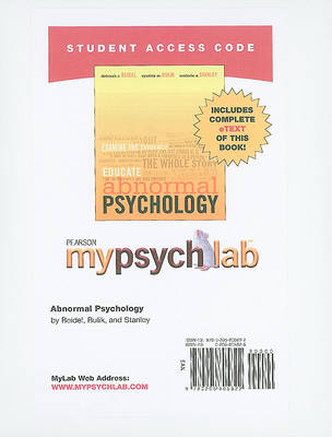 Book cover for MyLab Psychology  with Pearson eText Student Access Code Card for Abnormal Psychology (standalone)