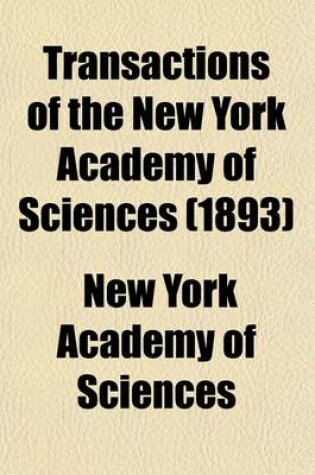 Cover of Transactions of the New York Academy of Sciences Volume 12