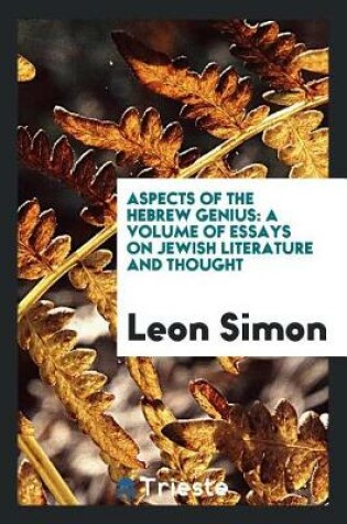 Cover of Aspects of the Hebrew Genius