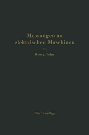 Cover of Messungen an Elektrischen Maschinen