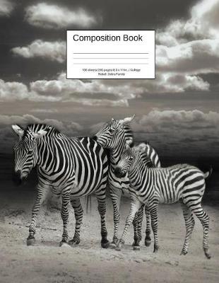 Book cover for Composition Book 100 Sheets/200 Pages/8.5 X 11 In. College Ruled/ Zebra Family