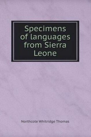 Cover of Specimens of languages from Sierra Leone