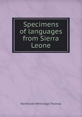 Book cover for Specimens of languages from Sierra Leone