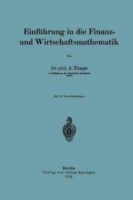 Cover of Einfuhrung in Die Finanz- Und Wirtschaftsmathematik