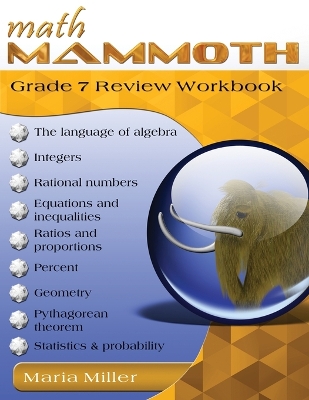 Book cover for Math Mammoth Grade 7 Review Workbook