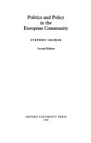 Cover of Politics and Policy in the European Community