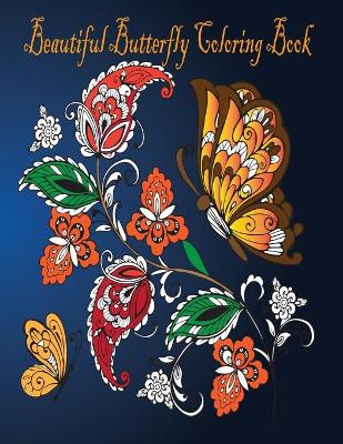 Book cover for beautiful butterfly coloring book