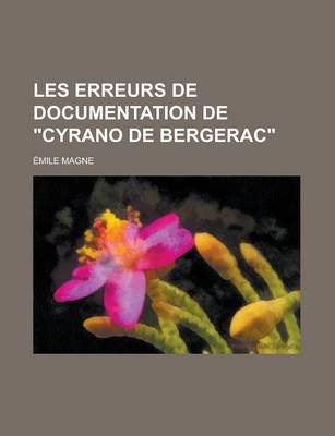 Book cover for Les Erreurs de Documentation de Cyrano de Bergerac