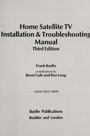 Cover of Home Satellite Television Installation and Troubleshooting Manual