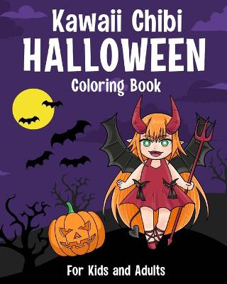 Book cover for Kawaii Chibi Halloween Coloring Book