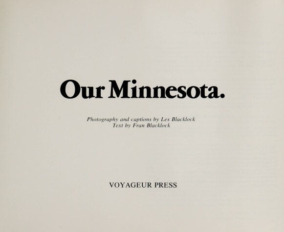 Book cover for Our Minnesota