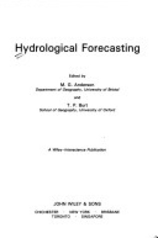 Cover of Hydrological Forecasting