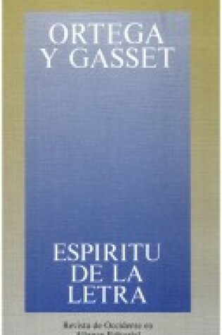 Cover of Espiritu de la Letra