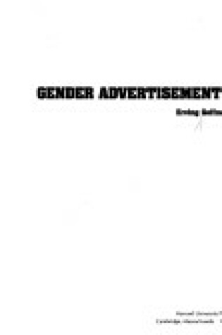 Cover of Goffman: Gender Advertisements