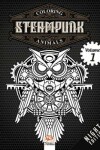 Book cover for Coloring Steampunk Animals - Volume 1 - night edition