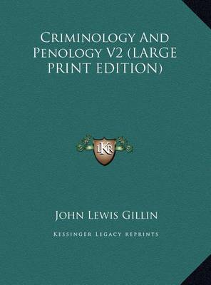 Book cover for Criminology and Penology V2