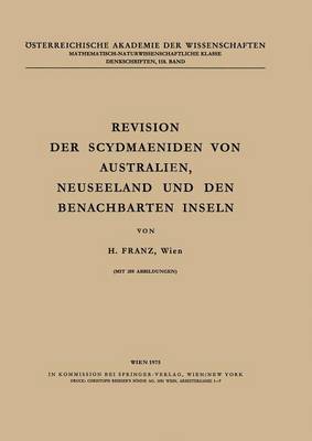 Book cover for Revision Der Scydmaeniden Von Australien, Neuseeland Und Den Benachbarten Inseln