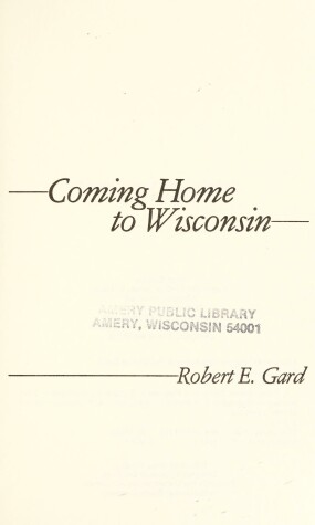 Book cover for Coming Home to Wisconsin