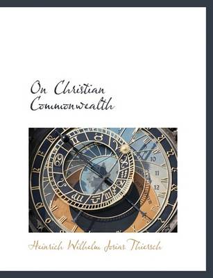 Book cover for On Christian Commonwealth