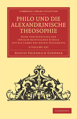 Cover of Philo und die Alexandrinische Theosophie 2 Volume Set