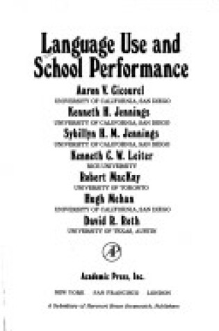 Cover of Language Use and School Performance