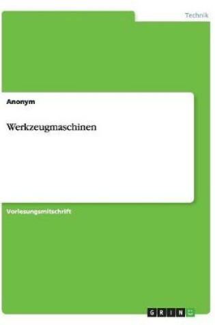 Cover of Werkzeugmaschinen