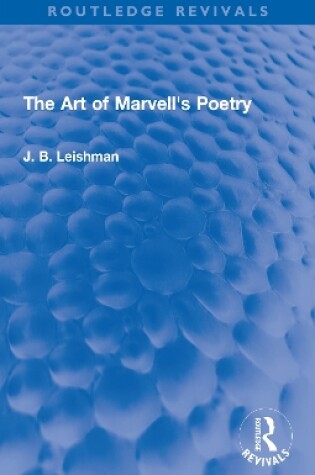Cover of The Art of Marvell's Poetry