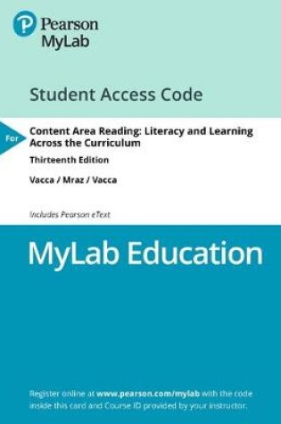 Cover of Mylab Education with Pearson Etext -- Access Card -- For Content Area Reading