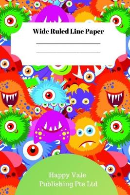 Book cover for Cute Monster Theme Wide Ruled Line Paper