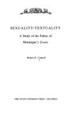 Cover of Sexuality/Textuality