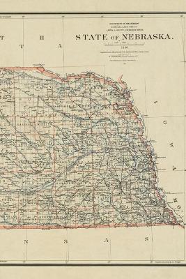 Cover of Nebraska Vintage Map Field Journal Notebook, 50 pages/25 sheets, 4x6