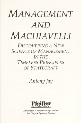 Cover of Management & Machiavelli (Paper Only)