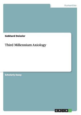 Book cover for Third Millennium Axiology