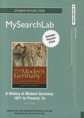 Book cover for MyLab Search with Pearson eText -- Standalone Access Card -- for A History of Modern Germany