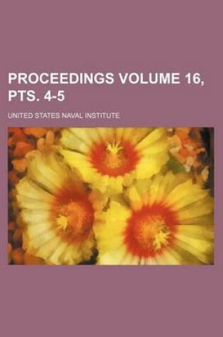 Cover of Proceedings Volume 16, Pts. 4-5