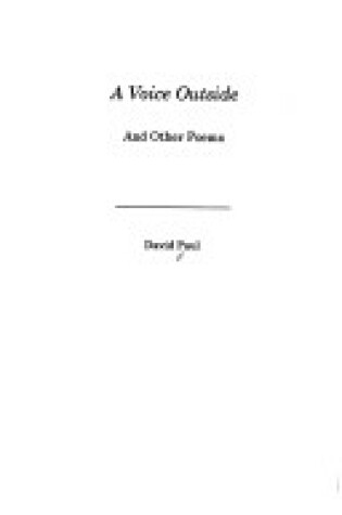 Cover of A Voice Outside and Other Poems