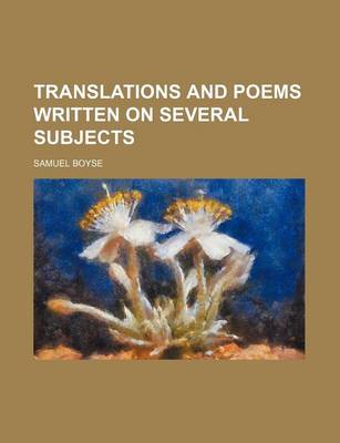 Book cover for Translations and Poems Written on Several Subjects