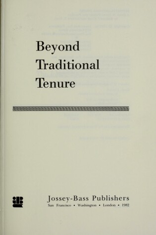 Cover of Beyond Traditional Tenure