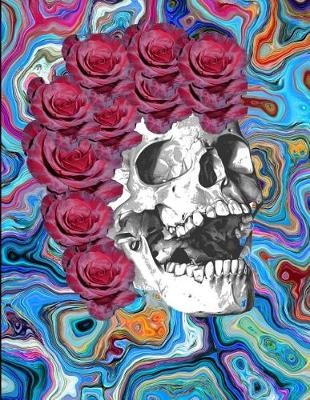 Book cover for Human Skull Rose Hair Multi Color Notebook Journal 150 Page College Ruled Pages 8.5 X 11