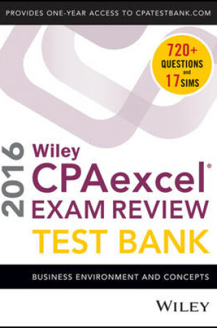 Cover of Wiley CPAexcel Exam Review 2016 Test Bank