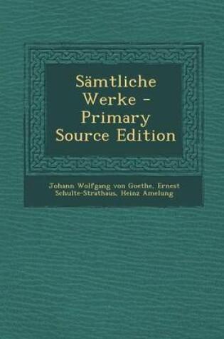 Cover of Samtliche Werke (Primary Source)