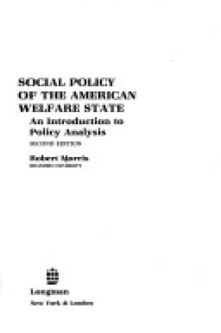 Cover of Social Policy of the American Welfare State