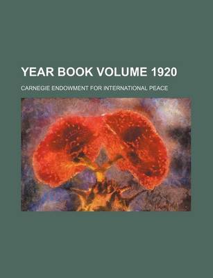 Book cover for Year Book Volume 1920