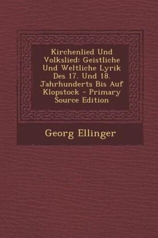 Cover of Kirchenlied Und Volkslied