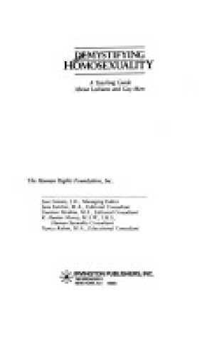 Cover of Demystifying Homosexuality