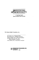 Book cover for Demystifying Homosexuality