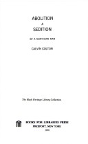 Cover of Abolition a Sedition, by a Northern Man